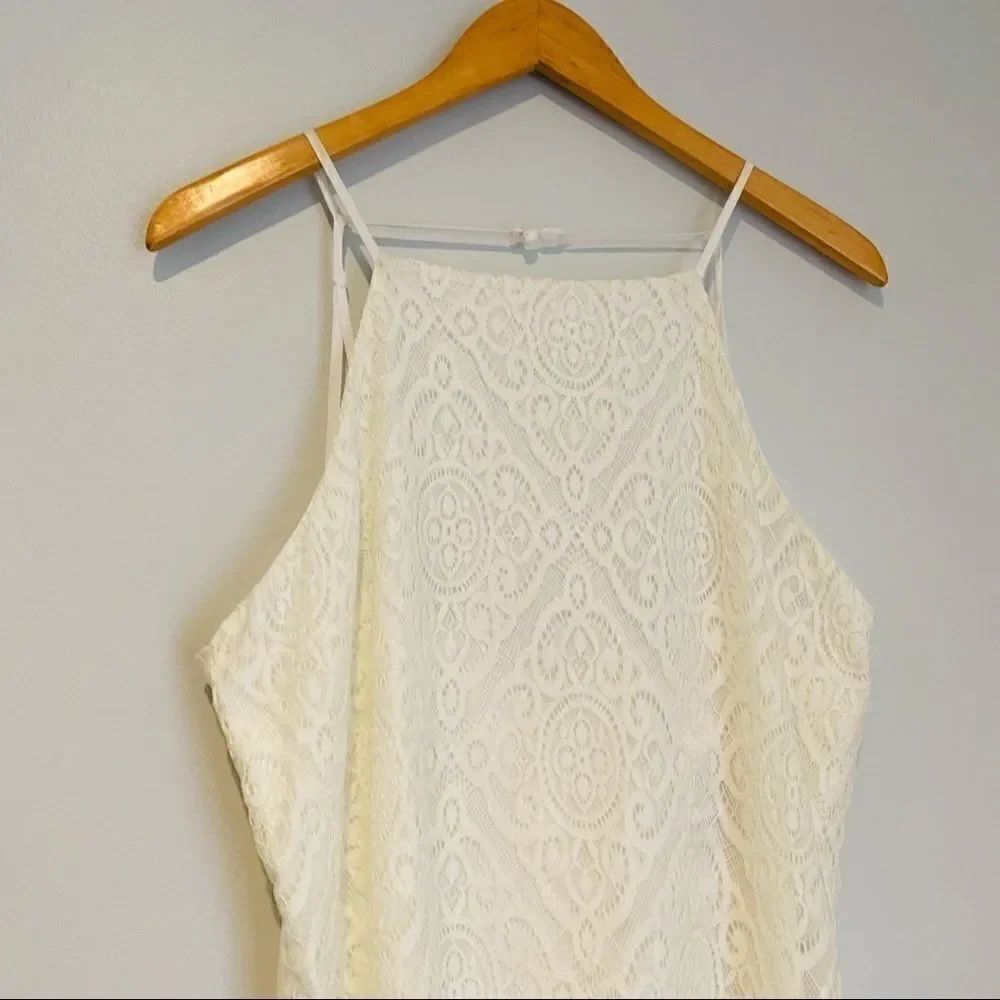 Speechless Juniors' Allover-Lace Tassel-Hem Dress - Picture 5 of 9